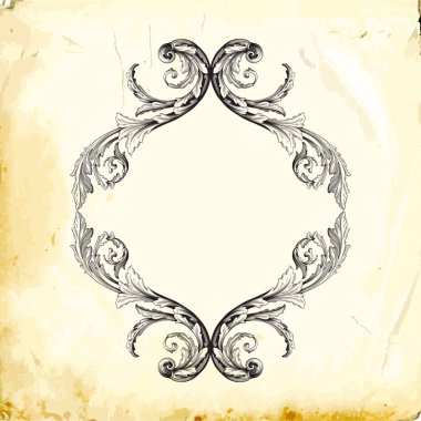 Tasarım için vintage elementlerin vektör barok 'u. 