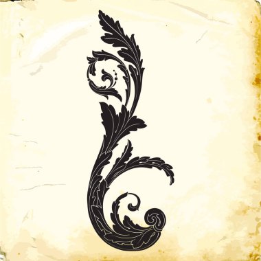 Tasarım için vintage elementlerin vektör barok 'u. 