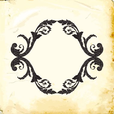 Tasarım için vintage elementlerin vektör barok 'u. 