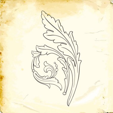 Tasarım için vintage elementlerin vektör barok 'u. 