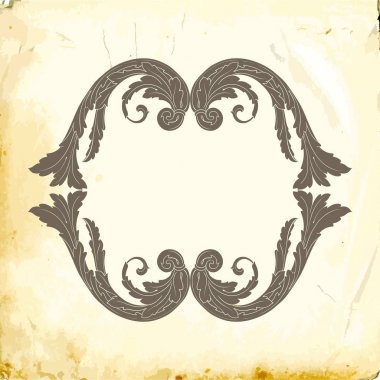 Tasarım için vintage elementlerin vektör barok 'u. 