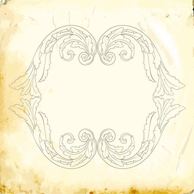 Tasarım için vintage elementlerin vektör barok 'u. 