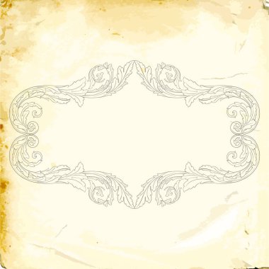 Tasarım için vintage elementlerin vektör barok 'u. 