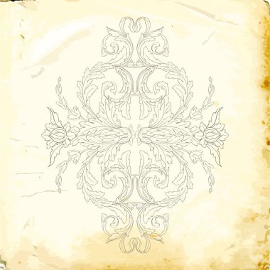 Tasarım için vintage elementlerin vektör barok 'u. 