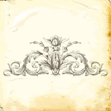 Tasarım için vintage elementlerin vektör barok 'u. 