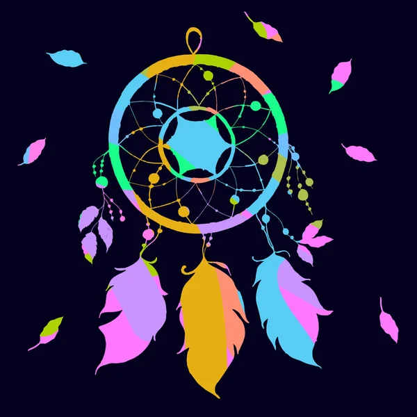 Gekleurde dream catcher in een eigentijdse stijl. Vectorillustratie. — Stockvector