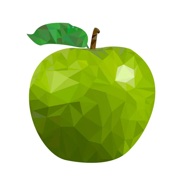 Low-Poly Apfelgrün. Vektorisoliertes Bild — Stockvektor
