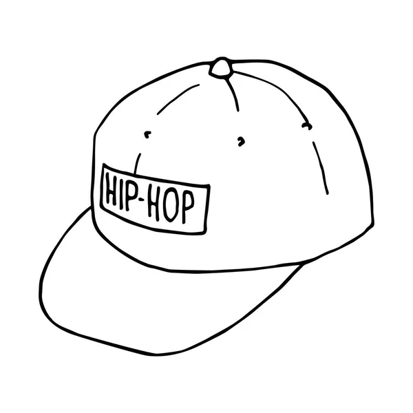 Esquisse des casquettes de baseball. Des coiffures hip-hop. Image vectorielle isolée. Le concept de street art . — Image vectorielle