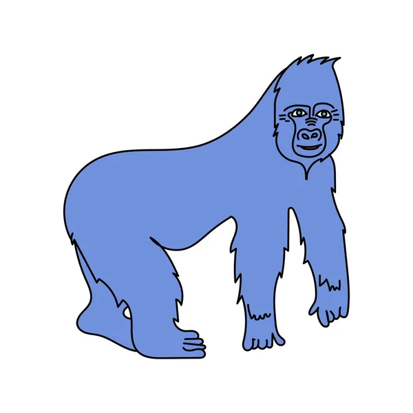 Un grande gorilla. Immagine vettoriale isolata. Stile cartone animato . — Vettoriale Stock