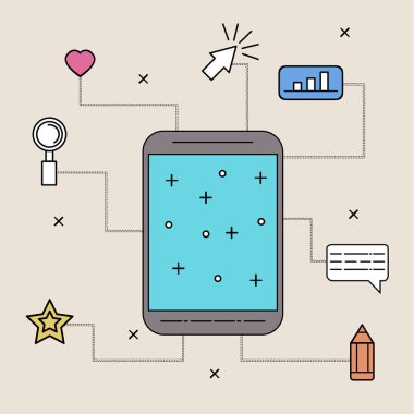 Grafik tablet yeteneklerini kavramı. Vektör.