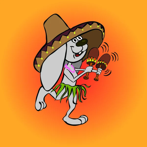 Conejo con maracas — Archivo Imágenes Vectoriales
