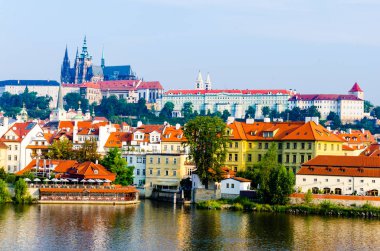 Prague Castle Vltava Nehri üzerinde