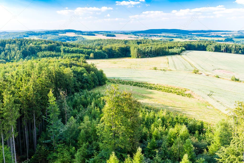 The view of Czech rural country from above