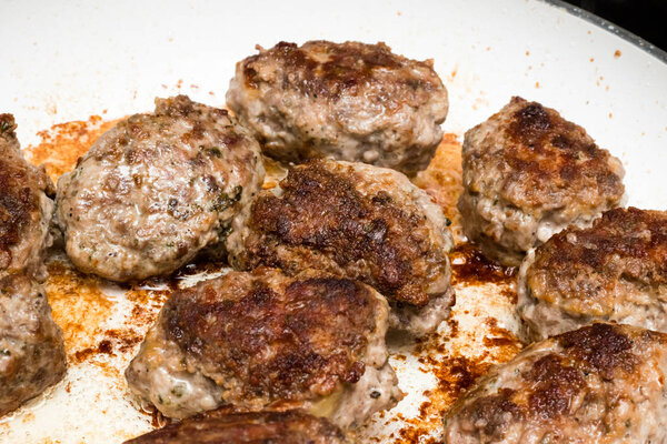 Meat balls of minced beef and pork