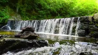 Güzel küçük şelale orman akışı