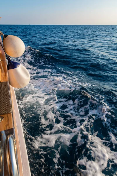 View Water Waves While Sailing Sea Waves Part Ship Horizon — Stock Photo, Image