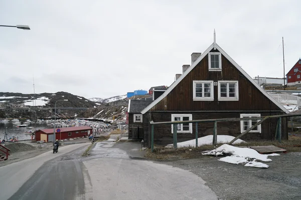 Riesige Eisberge auf dem arktischen Ozean vor Grönland — Stockfoto