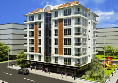Bina dış cephe 3D render
