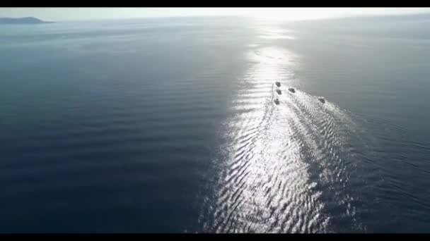 Vue aérienne des yachts sur la mer — Video