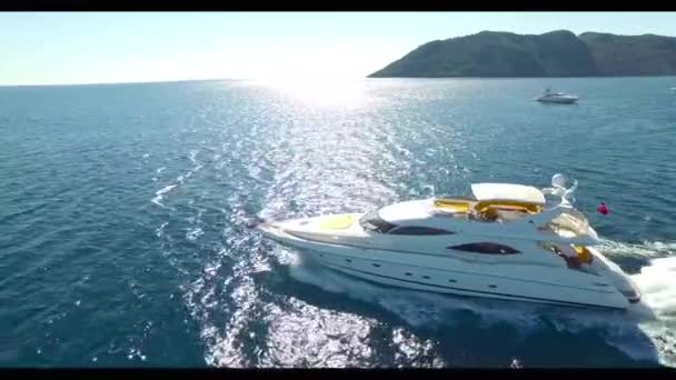 Vista aerea degli yacht sul mare — Video Stock