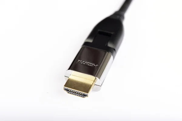 Black hdmi cable with gold connector — Stock Photo, Image