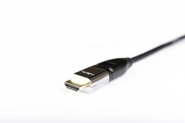 Black hdmi cable with gold connector — Stock Photo, Image