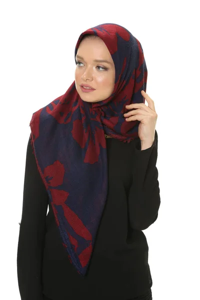 Beautiful young muslim women with scarf in studio — Stock Photo, Image