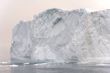 Güzel çevre icebergs ile Kuzey Buz Denizi üzerinde