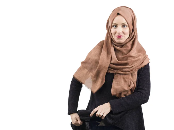 Portret młodej kobiety Muzułmańskie szal — Zdjęcie stockowe