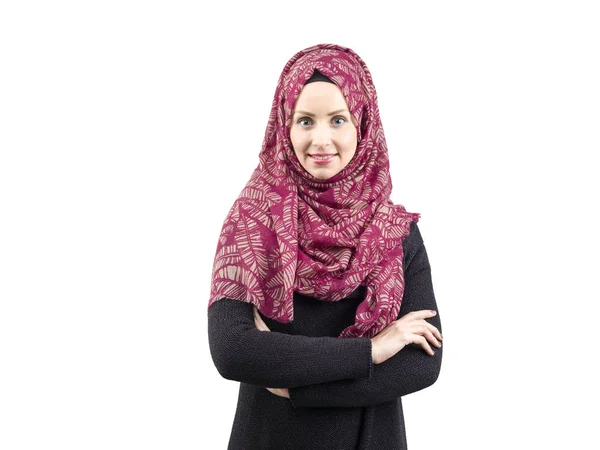 Junge muslimische Frauen Porträt mit Schal — Stockfoto