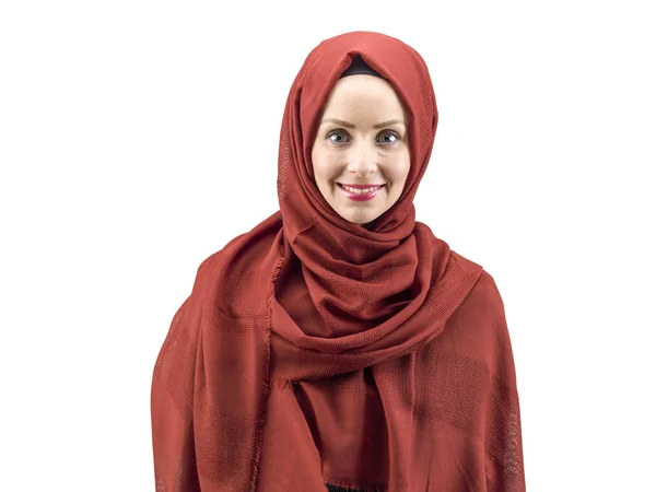 Schöne junge muslimische Frauen Porträt mit Schal — Stockfoto