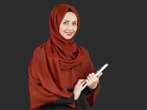Beautiful young muslim women portrait with scarf — Stock Photo, Image