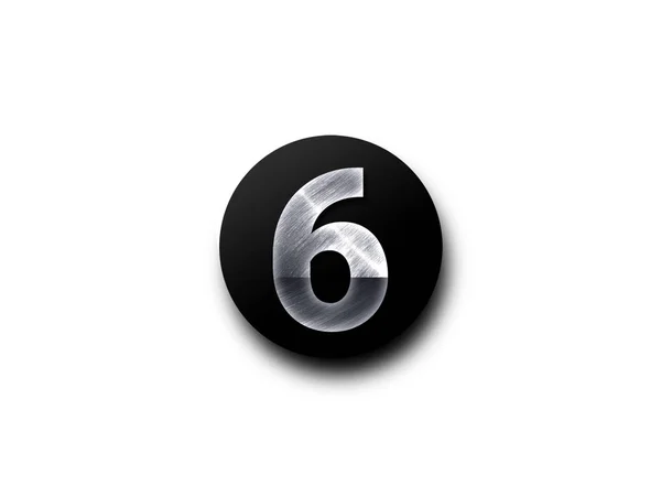 Metalic number on black circle — Stock Photo, Image