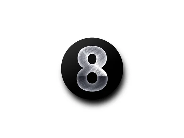 Metallische Zahl auf schwarzem Kreis — Stockfoto