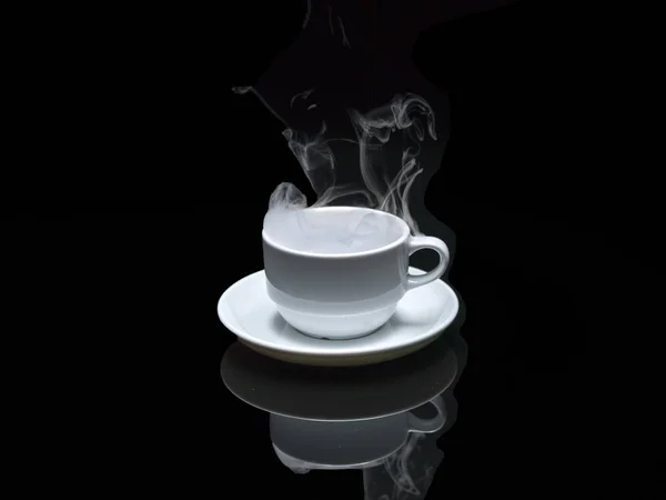 Hot drink coffee on black background — Stock Photo, Image