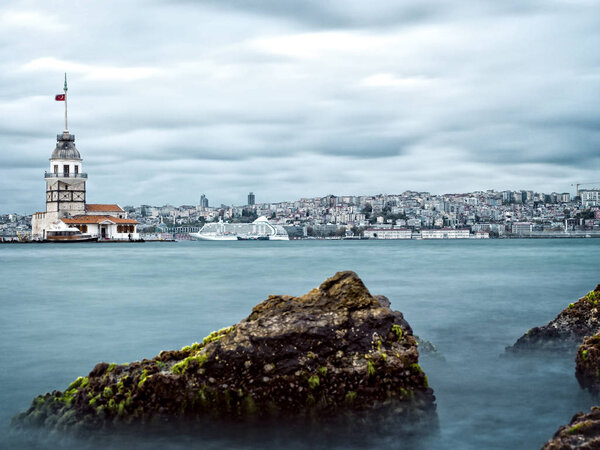 Leanders Tower, well known Bosporus landmark. Istanbul - Turkey. 