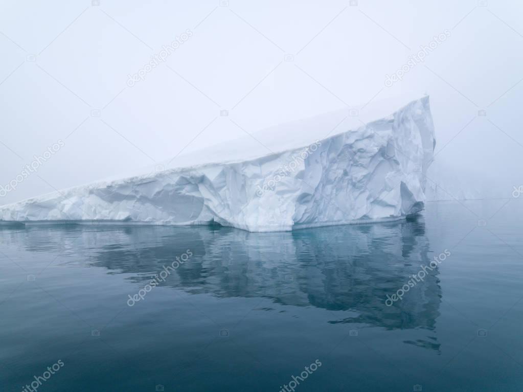 huge icebergs on arctic ocean in Greenland