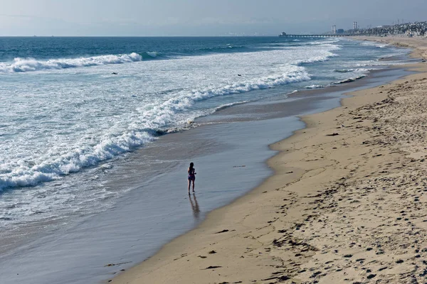 Прекрасный вид на Манхэттенский пляж в Калифорнии — стоковое фото