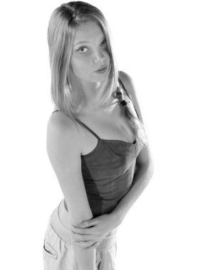 Genç sarışın kadın. 