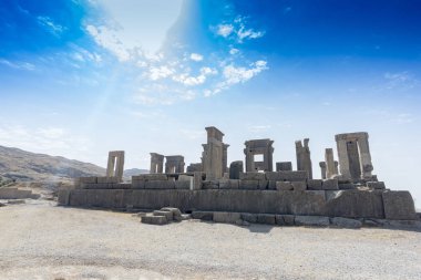 Şiraz, İran'ın Persepolis tarihi şehir, harabeler. Eylül 2016