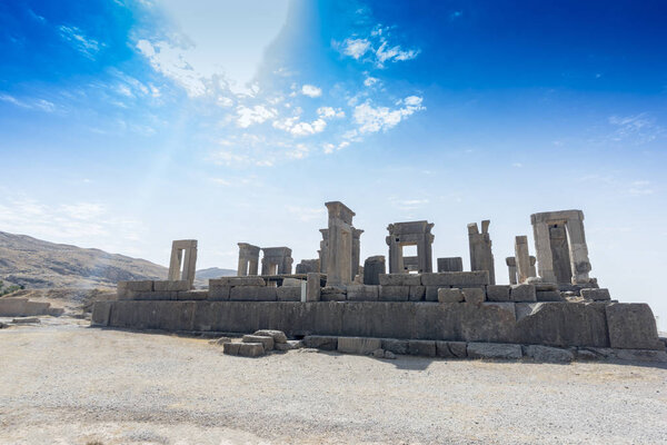 Ruins at Persepolis historical city in Shiraz, Iran. September 2016