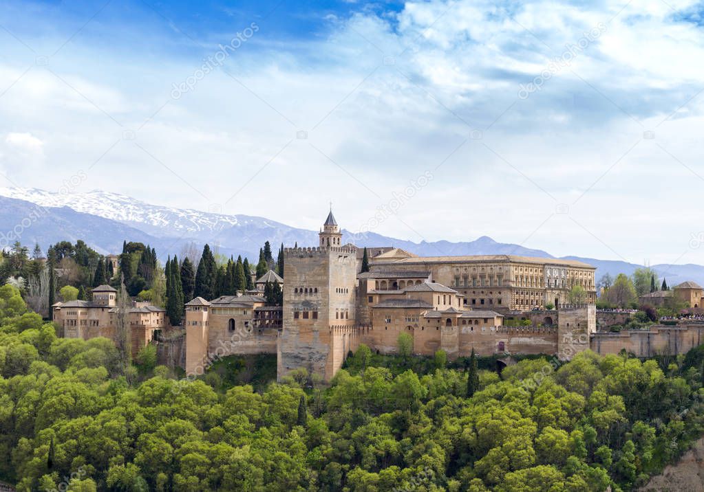 The Alhambra Palace of Grenada, Andalusia, Spain.