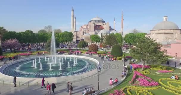Luchtfoto van het historische schiereiland Istanbul — Stockvideo
