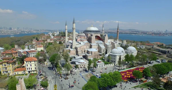 Letecký pohled na chrám Hagia Sophia — Stock fotografie