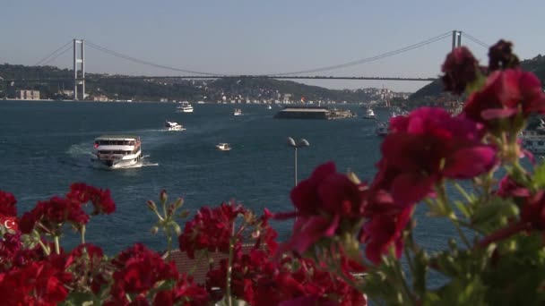 Стамбульский боосфор и корабли — стоковое видео