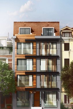 Bina cephe 3D render.