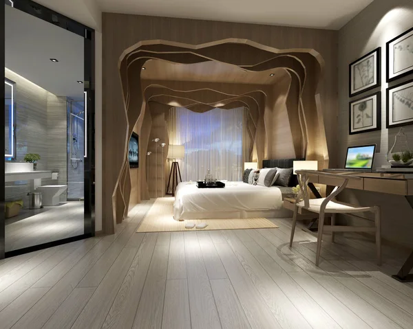 Render Modern Bedroom — Stock Photo, Image