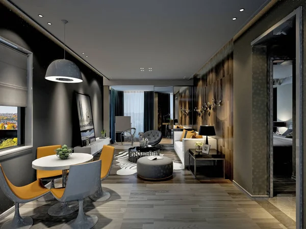 Render Modern Living Room — Stock Photo, Image