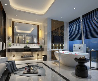 Modern banyonun 3D görüntüsü