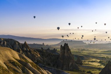 Kapadokya, Türkiye 'de sıcak hava balonları